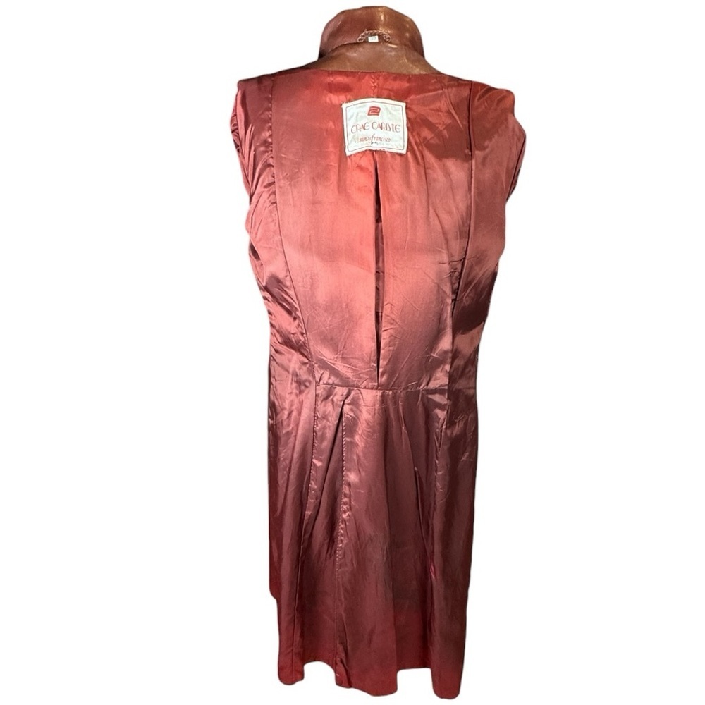 Vintage 1970s Crae Carlyle Cognac Leather Editorial Longline Maxi Coat Size 38 - Picture 14 of 15